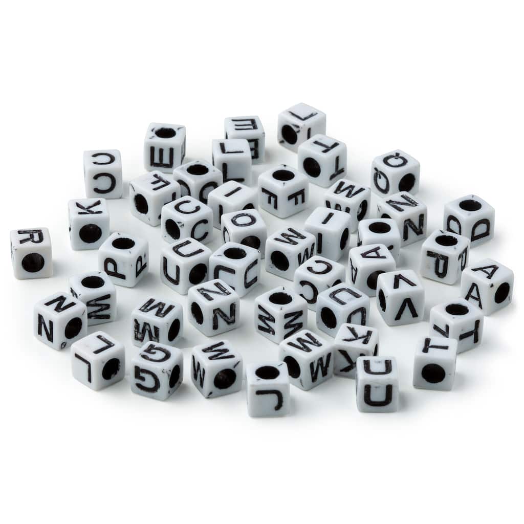 Black & White Alphabet Beads by Creatology™, 5mm x 5mm | Michaels Black & White Alphabet Beads by Creatology™, 5mm x 5mm | Michaels